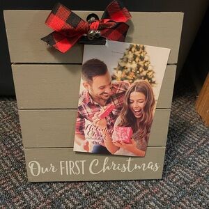 Our First Christmas Plaque with Red Bow